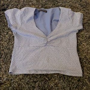 Brandy Melville floral blue and white T-shirt